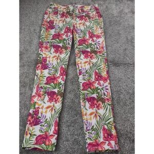 Tommy Bahama Pants Jeans Womens Size 25x28 Floral Tropical Skinny Ankle Hawaiian